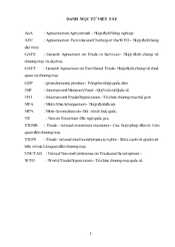 Tổ chức thương mại thế giới WTO và tác động của nó đối với các nước đang phát triển