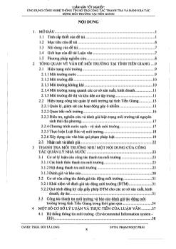 Ứng dụng công nghệ thông tin hỗ trợ công tác thanh tra và đánh giá tác động môi trường tại Tiền Giang