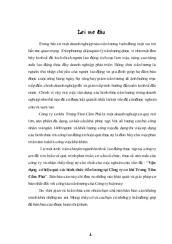 Vận dụng có hiệu quả các hình thức tiền lương tại Công ty Cơ khí Trung tâm Cẩm Phả