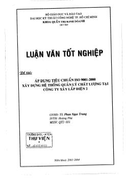 Áp dụng tiêu chuẩn ISO 9001 - 2000 xây dựng hệ thống quản lý chất lượng tại Công ty xây lắp điện 2