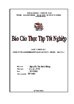 Báo cáo Thực tập tốt nghiệp tại Công ty TNHH Đầu tư & Phát triển Hà Minh Anh