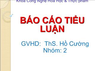 Báo cáo Tiểu luận Công nghệ sản xuất Xúc Xích (Trình chiếu)