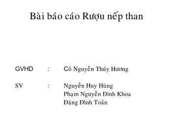 Báo cáo Về rượu nếp than