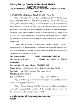 Chất lượng sản phẩm Công ty cổ phần trạng An