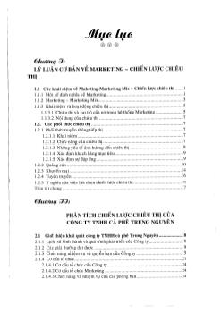 Chiến lược chiêu thị của Công ty Cà Phê Trung Nguyên