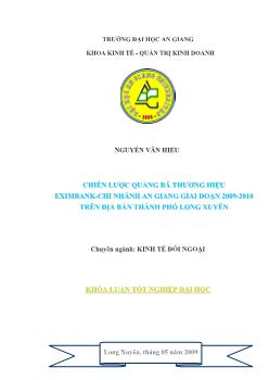 Chiến lược xây dụng và quảng bá thương hiệu cho Eximbank trên địa bàn thành phố Long Xuyên