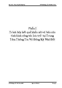 Chỉnh lý tại liệu phông lưu trữ . Trung tâm thong tin và đăng kí nhà đất Quận 1 (từ quận 6 đến quận 10)