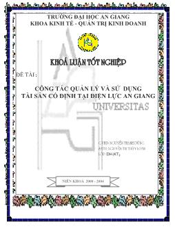 Công Tác Quản Lý Và Sử Dụng Tài Sản Cố Định Tại Điện Lực An Giang
