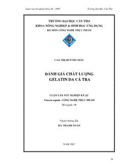 Đánh giá chất lượng Gelatin da cá tra