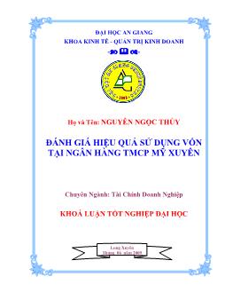 Đánh giá hiệu quả sử dụng vốn tại Ngân hàng Thương mại cổ phần Mỹ Xuyên