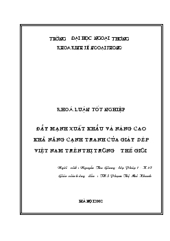 Đẩy mạnh xuất khẩu và nâng cao khả năng cạnh tranh của giày dép Việt Nam trên Thị trường thế giới