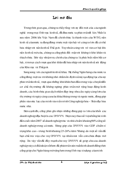 Giải pháp đẩy mạnh cho vay Doanh nghiệp vừa và nhỏ tại Chi nhánh Ngân hàng Ngoại thương Hà Nội
