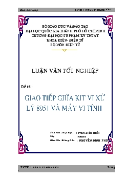 Giao tiếp giữa KIT vi xử lý 8951 và máy vi tính