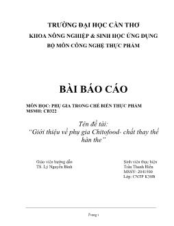 Giới thiệu về phụ gia Chitofood- Chất thay thế hàn the