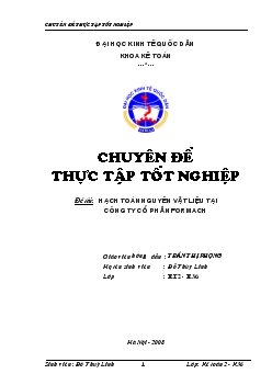 Hạch toán nguyên vật liệu tại Công ty cổ phần FORMACH