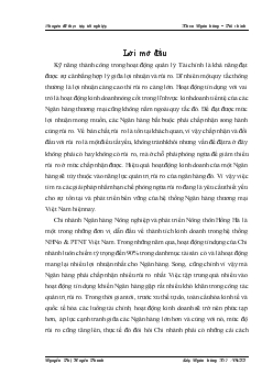 Hạn chế rủi ro tín dụng tại Chi nhánh Ngân hàng nông nghiệp và phát triển nông thôn Hồng Hà