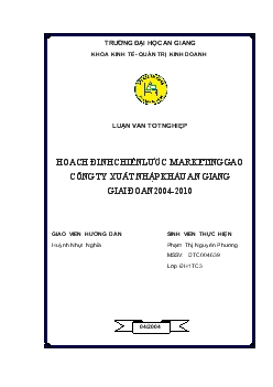 Hoạch định chiến lược markethị trường ing gạo Công ty XNK An Giang