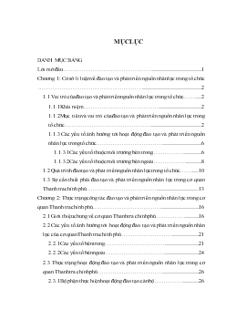 Hoàn thiện conga tác đào tạo và phát triển nguồn nhân lực trong cơ quan thanh tra chính phủ