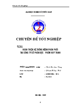 Hoàn thiện hệ thống kênh phân phối tại Công ty cổ phần dược phẩm Huy Thịnh