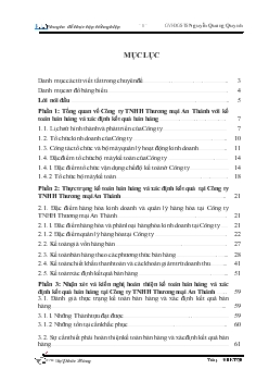 Hoàn thiện kế toán bán hàng và xác định kết quả bán hàng tại Công ty TNHH Thương mại An Thành