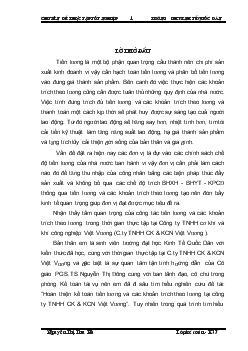 Hoàn thiện kế toán tiền lương và các khoản trích theo lương tại Công ty TNHH CK & Khu công nghiệp Việt Vương