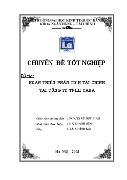 Hoàn thiện phân tích tài chính tại Công ty TNHH CABA