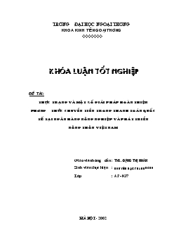 Hoàn thiện phương thức chuyển tiền trong thanh toán quốc tế tại Ngân hàng nông nghiệp và phát triển nông thôn Việt Nam