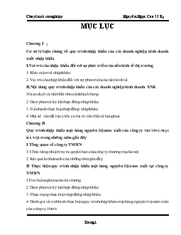 Hoàn thiện quy trình Nhập khẩu mặt hàng nguyên liệu sản xuất của Công ty thương mại Hà Nội