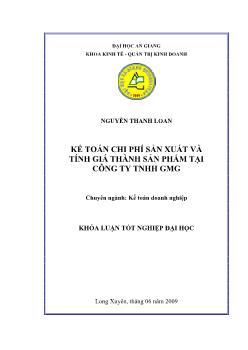 Kế toán chi phí và tính giá thành sản phẩm tại Công ty TNHH GMG