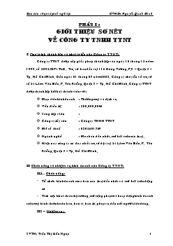 Kế toán lưu chuyển hàng hóa tại Công ty TNHN TNNT