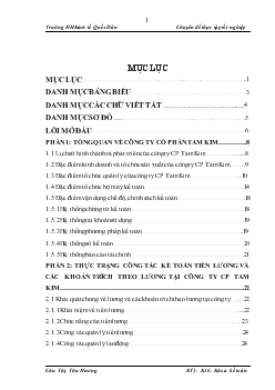 Kế toán tiền lương và các khoản trích theo lương tại Công ty cổ phần Tam Kim