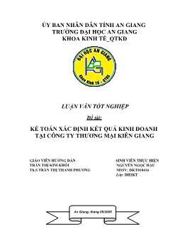 Kế toán xác định kết quả kinh doanh tại Công Ty Thương Mại Kiên Giang