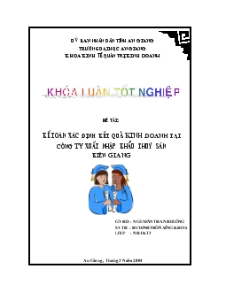 Kế toán xác định kết quả kinh doanh tại Công ty XNK Kiên Giang