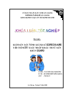 Kế toán xác định kết quả kinh doanh tại Công ty XNK thủy sản kiên giang