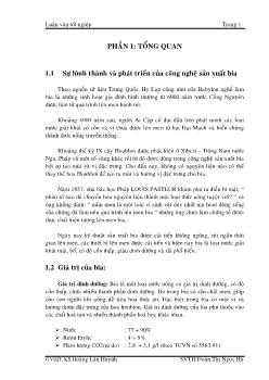 Khảo sát quy trình sản xuất bia hơi tại nhà máy bia LIDA TP.HCM