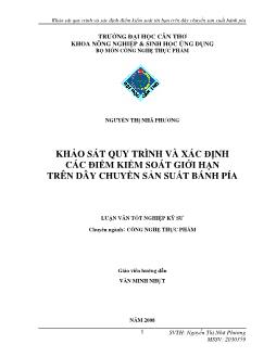 Khảo sát quy trình và xác định các điểm kiểm soát giới hạn trên dây chuyền sản xuất bánh pía