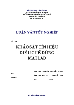 Khảo sát tín hiệu điều chế dung matlab