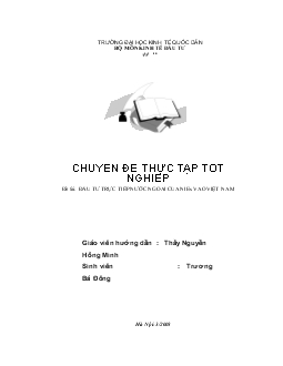 Luận văn Tốt nghiệp Đầu tư trực tiếp nước ngoài của nies vào Việt Nam