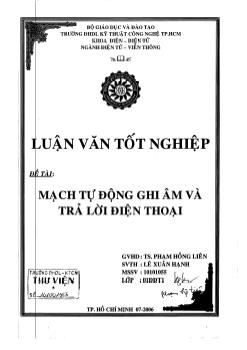 Mạch tự động ghi âm và trả lời điện thoại