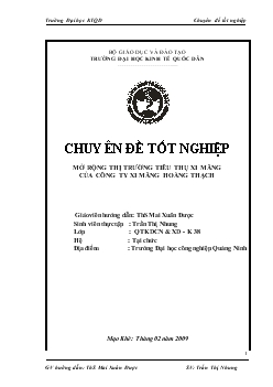 Mở rộng Thị trường tiêu thụ xi măng của Công ty xi măng hoàng Thạch