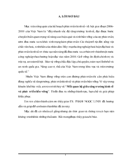Mối quan hệ giữa tăng trưởng kinh tế & phát triển bền vững