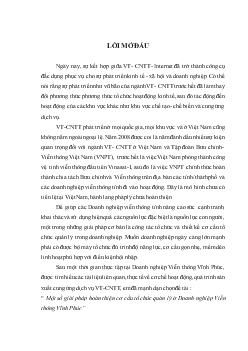 Một số giải pháp hoàn thiện cơ cấu tổ chức quản lý ở Doanh nghiệp Viễn thông Vĩnh Phúc