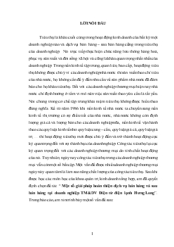 Một số giải pháp hoàn thiện dịch vụ bán hàng & sau bán hàng tại doanh nghiệp TM&DV Điện tử điện lạnh Hưng Long