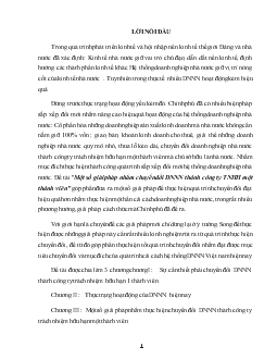 Một số giải pháp nhằm chuyển đổi Doanh nghiệp nhà nước thành Công ty TNHH 1 thành viên