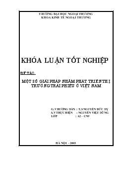 Một số giải pháp nhằm phát triển Thị trường trái phiếu ở Việt Nam