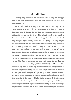 Một số giải pháp thu hút vốn đầu tư trực tiếp nước ngoài vào Công ty TNHH XD&TM Quang Minh