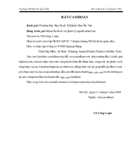 Một số kiến nghị nâng cao hiệu quả sử dụng nguồn nhân lực tại Công ty TNHH Quang Hưng