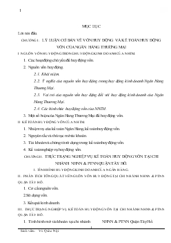 Một số vấn đề cơ bản về vốn và Kế toán huy động vốn tại chi nhánh Ngân hàng nông nghiệp và phát triển nông thôn Quận Tây Hồ