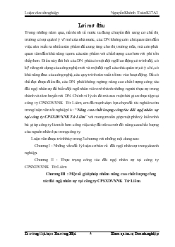 Nâng cao chất lượng công tác đãi ngộ nhân sự tại Công ty CPSXDV XNK Từ Liêm