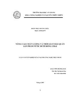 Nâng cao chất lượng và thời gian bảo quản sản phẩm nước bưởi đóng chai